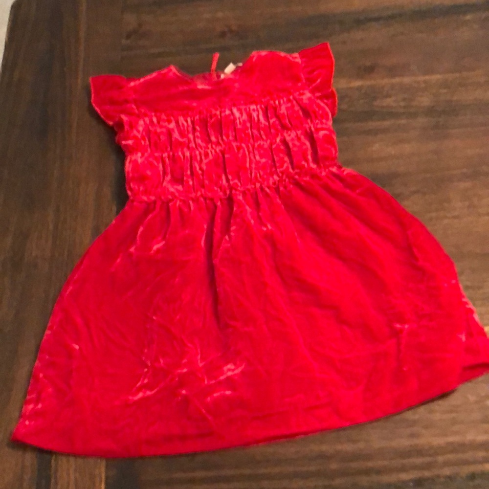 Girl’s Red Velvet Dress